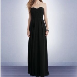 D’Zage Bridesmaid Black Strapless Evening Gown